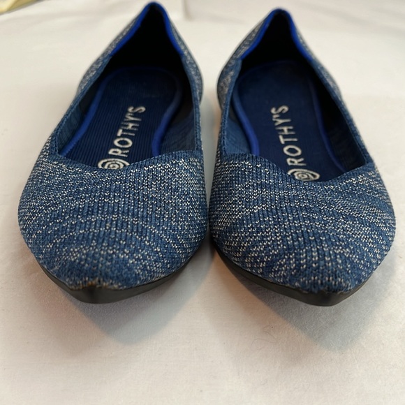 Rothy’s The Point Flat Indigo Heather Sz 7 W Blue Slide Sandals - Picture 5 of 8